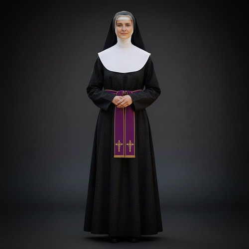 Abito stile suora donna - , nero