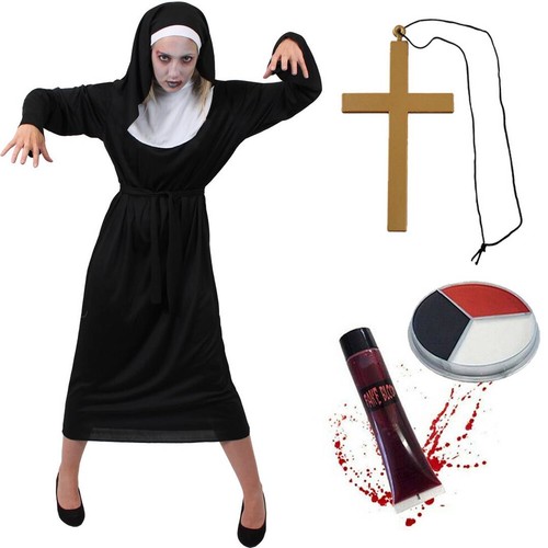 Costume donna zombie suora - costume, da